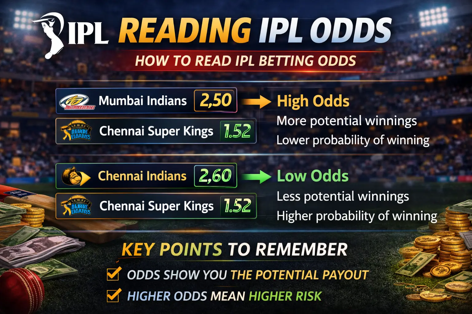 How to read IPL betting odds — understanding market price, value and favorite vs underdog lines